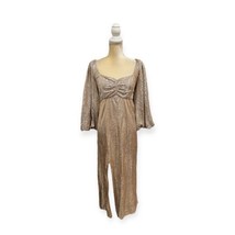 Show Me Your Mumu Sydney Gold Midi Dress Metallic Sparkles Size M Medium - £36.07 GBP