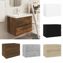 Modern Wooden Under The Sink Bathroom Cabinet Unit With 2 Storage Drawers Wood - £38.65 GBP+