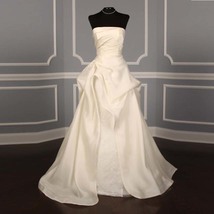 Ball Gown Wedding Dresses Ruffle White Satin Wedding Gowns Vestidos De N... - £148.28 GBP