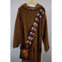 STAR WARS Chewbacca Wookie Pajamas Hooded Union Bodysuit Costume Size Large - $22.90