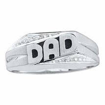 14kt White Gold Mens Round Diamond Dad Father Ring .01 Cttw - £312.80 GBP