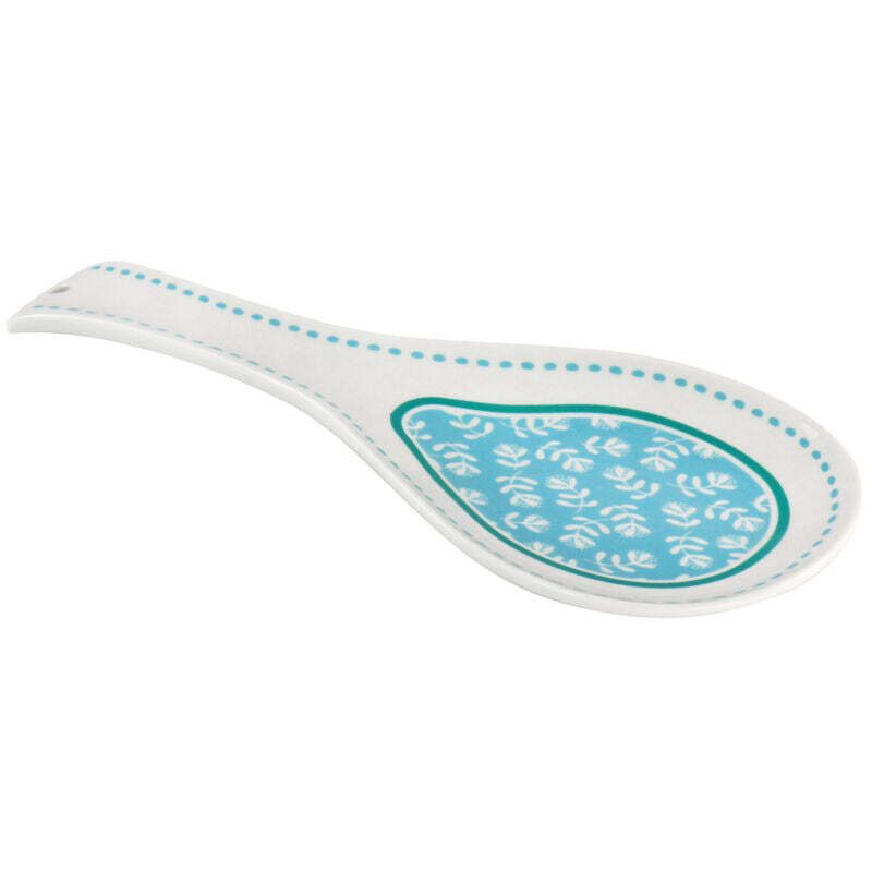 Gibson Home Village Vines Fine Ceramic Spoon Rest in Blue - $23.64