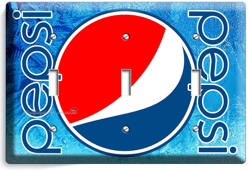 PEPSi COLA ICE FROST TRIPLE LIGHT SWITCH COVER WALL PLATE COKE KITCHEN ART DECOR