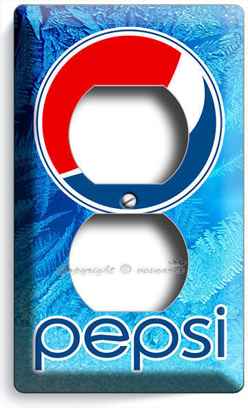 PEPSi COLA ICE FROST POWER OUTLET RECEPTACLE COVER WALL PLATE COKE KITCHEN DECOR