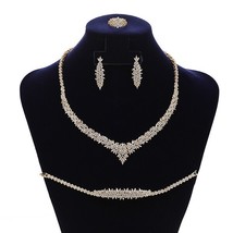 Jewelry Sets HADIYANA Charming 4PCS Necklace Earrings Ring And Bracelet Set For  - £73.87 GBP