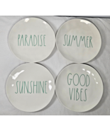 RAE DUNN Melamine Summer 8&quot; Plate Set Paradise Sunshine Good Vibes - $17.95