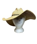 Lauren Ralph Lauren Floppy Wide Brim Straw Sun Hat Tan Black Band Packab... - $30.68