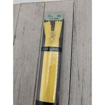 Vintage J&P Coats Flex Knit All Purpose Zipper 18" Yellow 157-A - £3.92 GBP