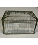 Vtg Anchor Hocking 1 Lb Butter Dish Lid Depression Glass Block Optic Top... - $11.29