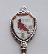 Collector Souvenir Spoon USA Ohio Cardinal Cloisonne Emblem Fluted Bowl - £2.36 GBP