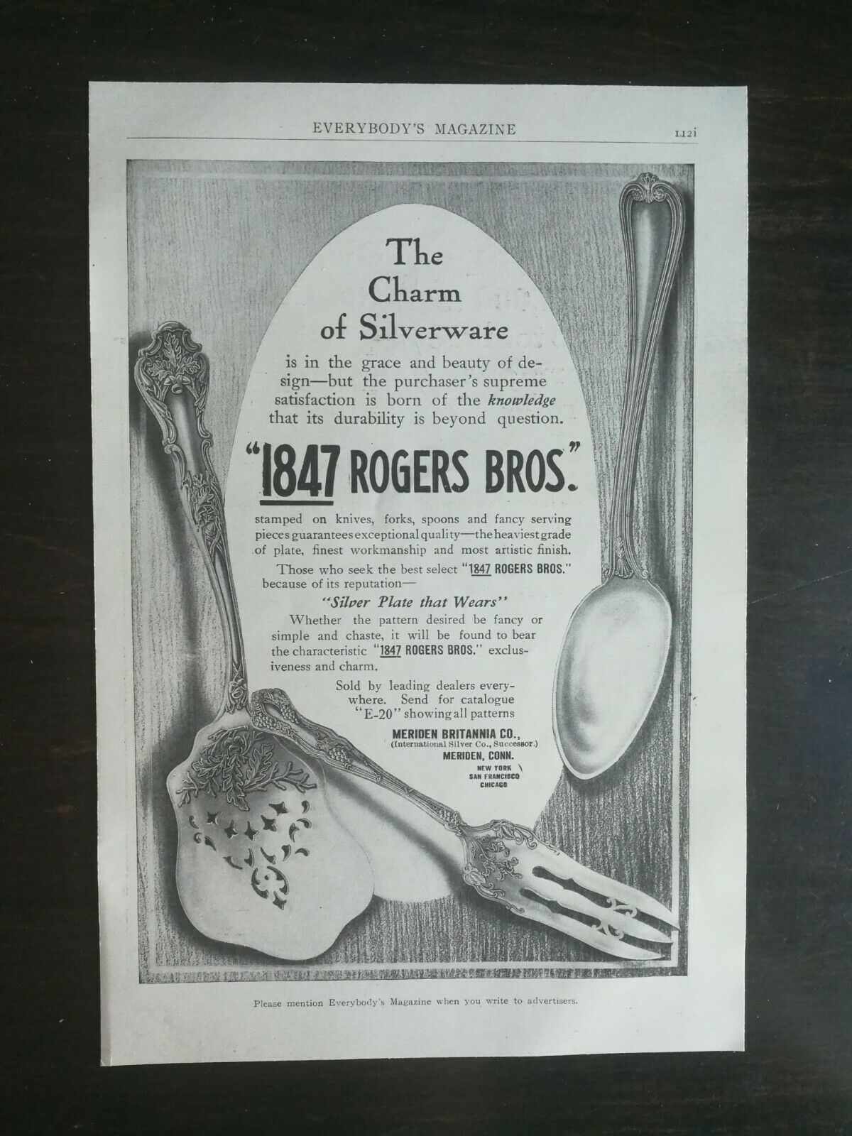 Primary image for Vintage 1909 1847 Rogers Bros Silverware Full Page Original Ad