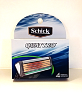 New Schick Quattro Cartridge Refills 4 Blades Aloe Lubrication Strip 4 Count Box - £7.10 GBP
