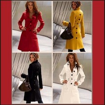 Smart Long Trench Buttons Front and Back Turn Down Collar Overcoat with Belt