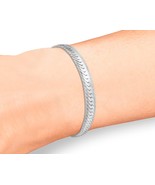 VINTAGE MILOR VENETIAN SOLID STERLING SILVER HERRINGBONE CHAIN BRACLET 7... - $27.79 CAD