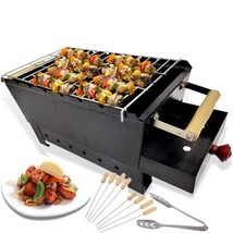 Jabells Charcoal Grill Barbeque with 8 Skewers, 1 Grill 1 Tong barbeque ... - £88.66 GBP