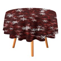 Retro Snowflakes Tablecloth Round Kitchen Dining for Table Cover Decor Home - £12.75 GBP+