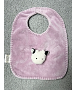 Barefoot Dreams Cow 3D Bib Pink One Size Velour Girl Baby Toddler Fun Cute - €13,31 EUR