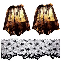 3Pcs Halloween Lamp Shade Cover Black Lace Spider Web Lampshade Cover Topper Sca - £16.02 GBP