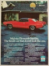 1972 Print Ad The &#39;72 Mid Size Plymouth Satellite Red 2-Door  - $12.86