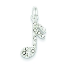 Sterling Silver Sixteenth Note Charm &amp; 18&quot; Chain Jewerly 23.9mm x 11.5mm - £16.47 GBP
