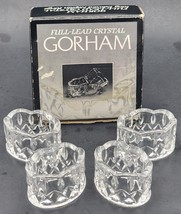 Set of 4 Gorham Full Lead Crystal King Edward 2&quot; Napkin Rings In Original Box - £20.44 GBP