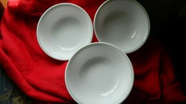 CORELLE PEACH GARLAND CEREAL / SOUP BOWLS x 3 GENTLY USED FREE USA SHIPPING - £16.43 GBP