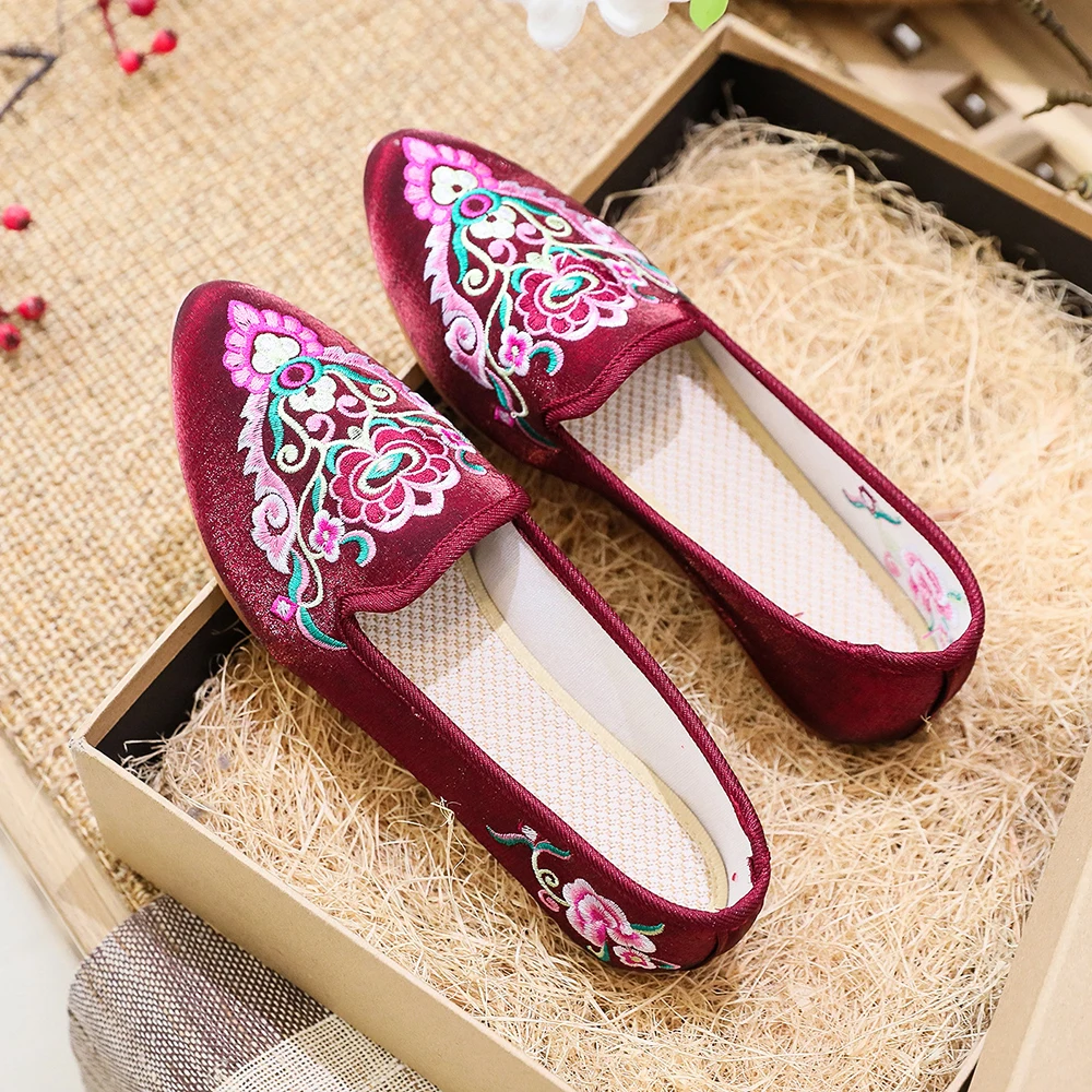 Veowalk Handmade Wommen Spring Beautiful Folk Embroidery Ballet Flats Comfort So - £123.08 GBP