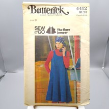 Vintage Sewing PATTERN Butterick 4412, Sew and Go 1976 Flare Jumper, Mis... - $7.85