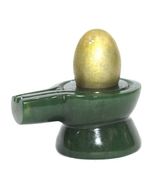Siddha Paradeshwar Shivalingam / Parad Shivaling With Green Jade Yoni Base - €189,88 EUR