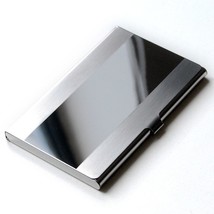 Fashion Card Holder Stainless Steel Silver Aluminium Credit Card Case Wo... - £17.21 GBP
