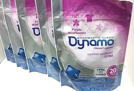 5X DynamoBoombastic Clean Laundry Gelpacs Purple Wildflowers 20 Pacs/Pk ... - $28.70