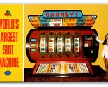 Barney&#39;s Casino Largest Slot Machine Lake Tahoe Nevada NV Chrome Postcar... - £3.07 GBP