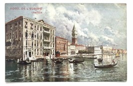 Hotel De L’Europe Venezia Postcard UNP Unused VTG Vintage - £6.79 GBP