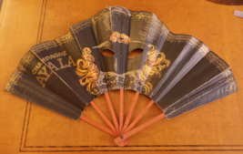 rare French 2 sided Advertising fan Ayala Champagne Carnival mask w eye ... - $150.00