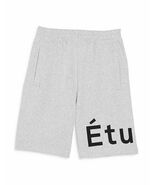 Etudes Tempera Men&#39;s Organic Cotton Logo Shorts in Heather Gray-Size Large - $79.94