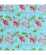 Berkshire Home Flamingos Palm Trees Indoor Outdoor Upholstery Fabric 56&quot;... - £22.57 GBP