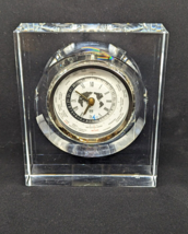 Vtg Hoya Crystal World Clock Museum Executive Desk Japan Travel Airplane... - £109.61 GBP