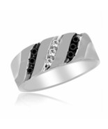0.40 Karat Schwarz &amp; Weiß Künstlicher Diamant Ehering 14K Weiß Vergoldet... - €100,12 EUR