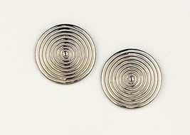 JenniferLovey Women Gold Plated Stud Earrings Tribal Statement Circle Disks - £37.44 GBP