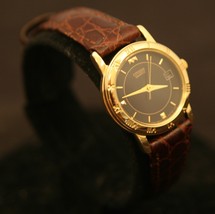 Beautiful, gently used, ladies&#39; gold Citizen quartz calendar dress wristwatch. - £44.23 GBP