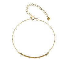 jewelry 925 sterling silver bracelets for women 18K gold plated chain bracelets  - £21.39 GBP
