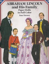 Abraham Lincoln &amp; Family   1989 Paper Dolls In Full Color Book  Tom Tierney, Unc - £4.66 GBP