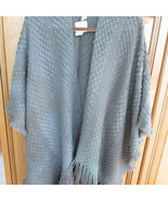 Croft &amp; Barrow Womans Grey Knit Wrap Shawl Open Poncho New with Tages - $32.43 CAD