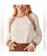 Faherty Arles Embroidered Long Sleeve Top, Renaissance, Beige, Small (4/... - €67,78 EUR