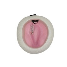 Men's Bently Semi Crushable Fedora Briad Straw Hat Enzo EN202 Pink White image 6
