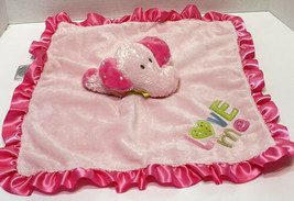 Carters Plush and Satin Pink Elephant Love Me Security Lovey Blankey 16&quot;... - $19.53