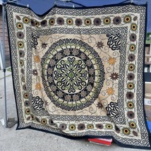 Tablecloth Wall Hanging Vintage Print Celtic Sunflowers 80&quot;x90&quot; - $20.00