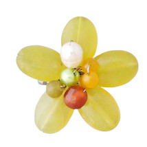 Adorable Lime-Green Quartz Floral Serenity Pin-Brooch - £7.47 GBP