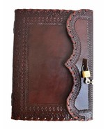 Personalize 25 Cm Leather Journal with lock Writing Pad Blank Notebook H... - $58.27 CAD