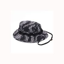 BLACK &amp; WHITE SNOW JUNGLE TIGER STRIPE HUNTING FISHING BOONIE SUN HAT TY... - $26.39